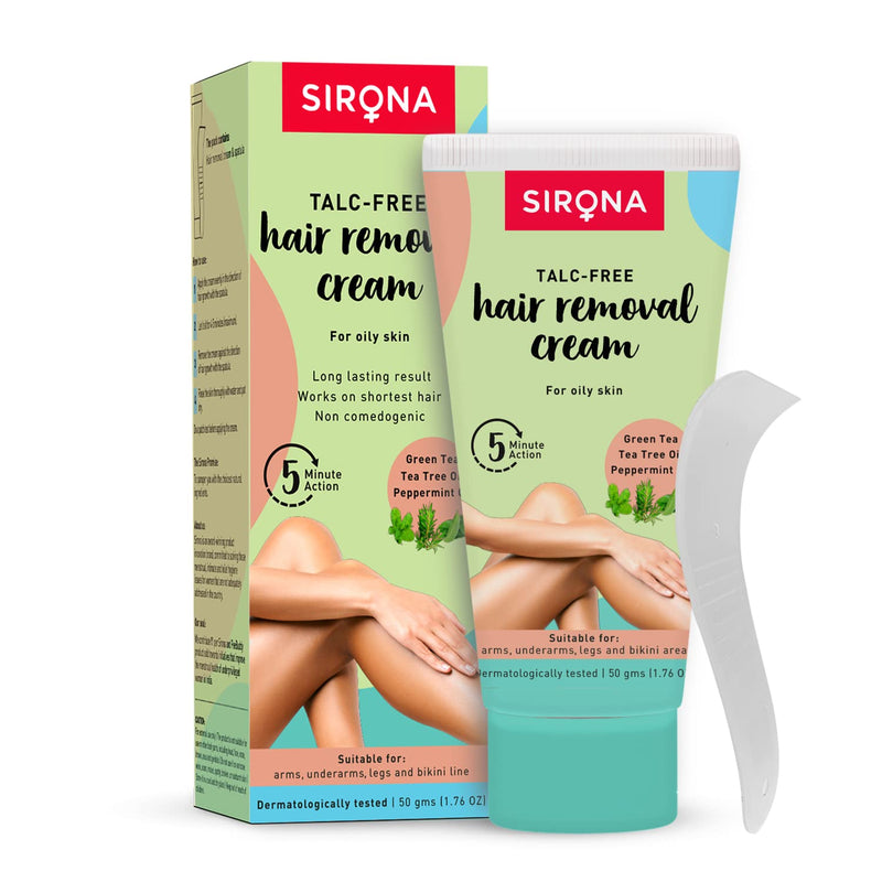 Sirona Hair Removal Cream, Normal Skin for Women - 1.76 Fl Oz | with Green Tea & Tea Tree | Ideal for Bikini Line ,Underarm, Legs 50 g (Pack of 1) - BeesActive Australia