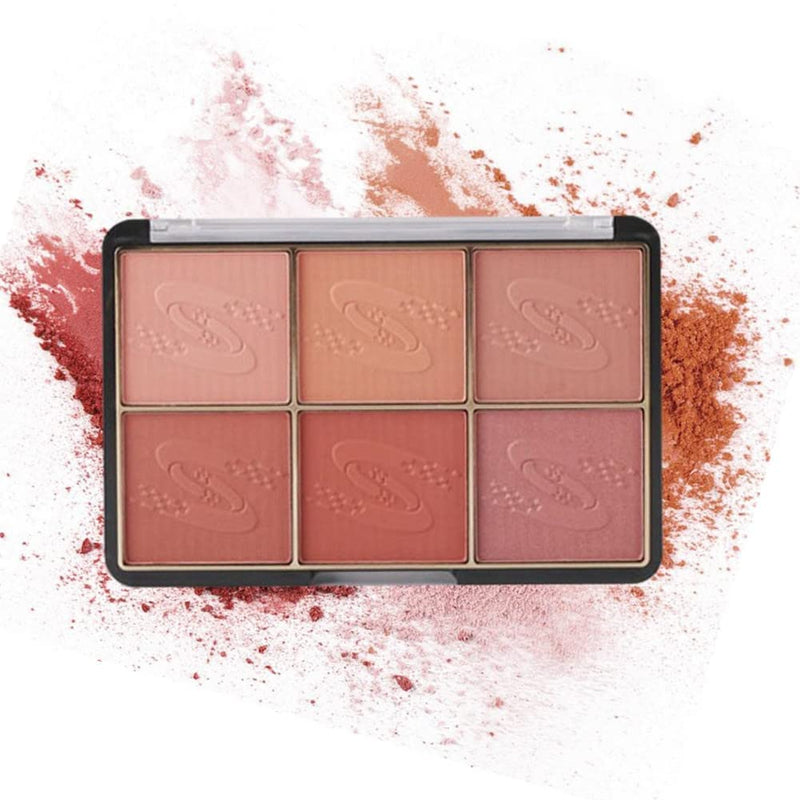 Mysense 6 Colors Face Blush Palette,Light Shimmer Matte Contour Blush Makeup Palette,Bright Powder Mineral Blusher-01 Face Blush 01 - BeesActive Australia