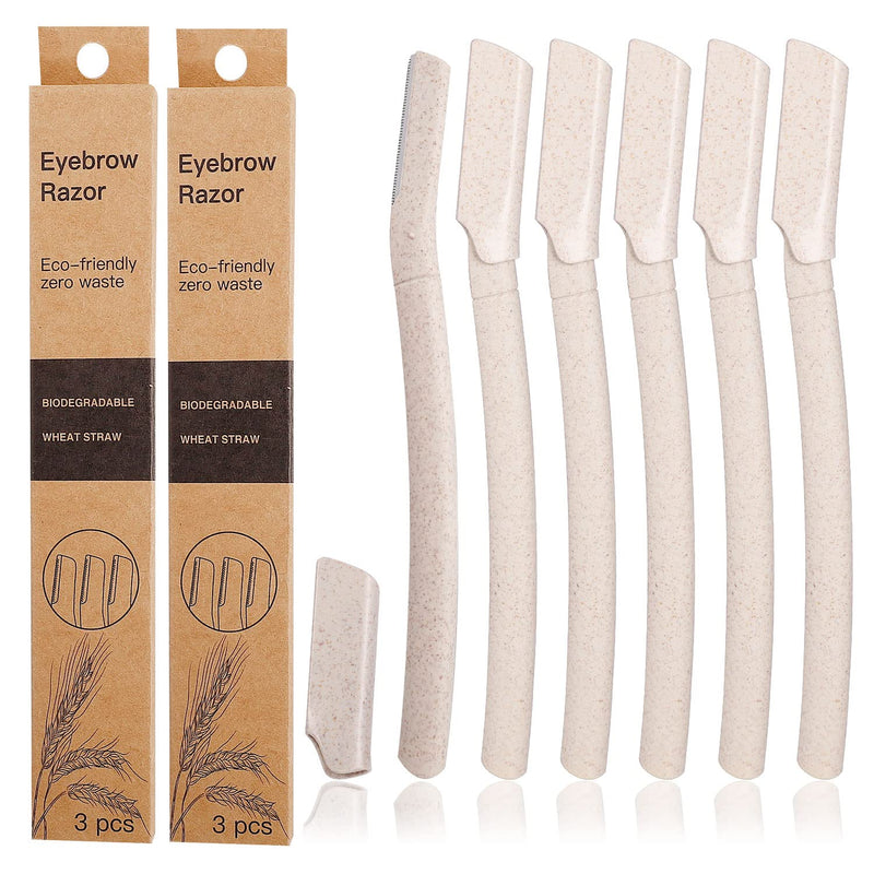 6PCS Dermaplaning Blades for Face, WheatStraw Eyebrow Razor Face Peach Fuzz Remover Face Razors for Women 6pcs - BeesActive Australia