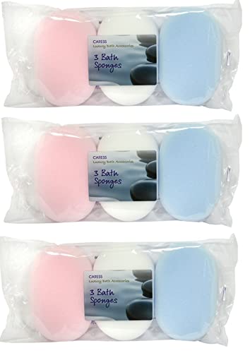 Luxury Bath Sponge - 9 x Bath Sponge for Adults - Mixed Colours - Bath Sets - Bath Gifts - Men Women and Kids by Caress - BeesActive Australia