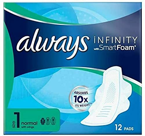 Always Infinity Normal (Size 1) Sanitary Towels with Wings, 12 per Pack (Pack of 3) - BeesActive Australia