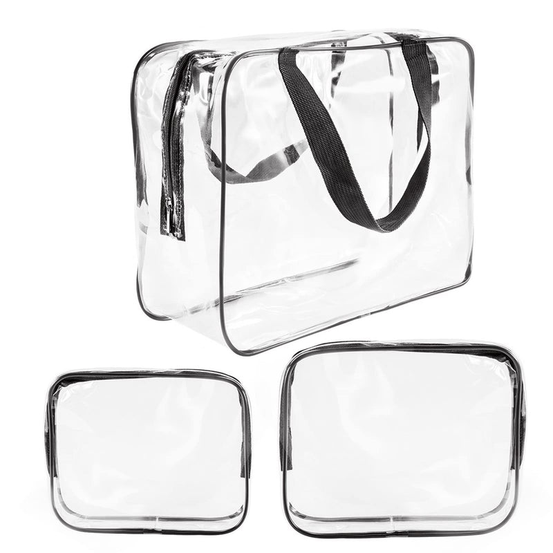 3 in 1 Clear Toiletry Bags,Waterproof Travel Bag Clear Travel Luggage Transparent Cosmetic Makeup Bag Beach Tote Bag Easy to Carry. - BeesActive Australia
