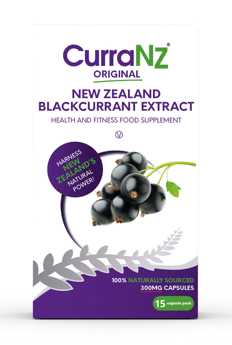 CurraNZ New Zealand Blackcurrant Extract Supplement Capsules Muscle Recovery Athletic Endurance Performance (15 Capsules) 15 Count (Pack of 1) - BeesActive Australia