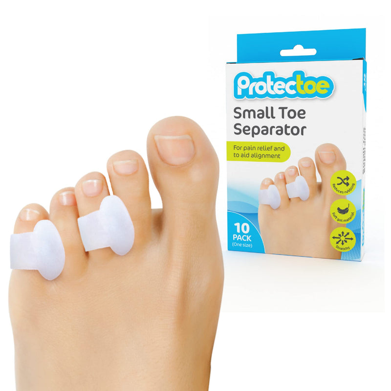 Protectoe Single Gel Small Toe Separator for Overlapping Toes, Toe Spacer - Box of 10 Gel Separators - BeesActive Australia