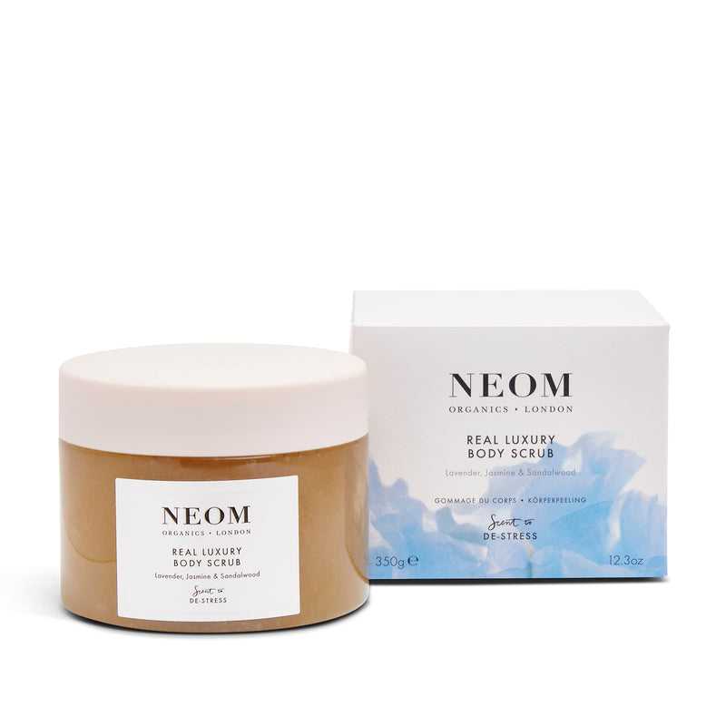 NEOM- Real Luxury Body Scrub | Luxury Body Scrub | Lavender & Sandalwood | Scent to De-Stress - BeesActive Australia