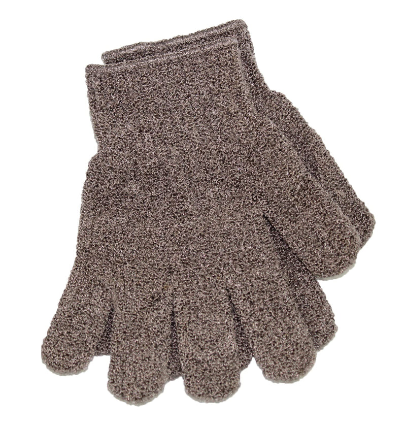 Bodylife Beauty Exfoliating Bamboo Wash Gloves, Bath/Shower Exfoliating Hand Mitt, Dead Skin Remover, Natural, Grey Carbonized Gloves - BeesActive Australia