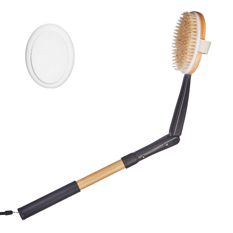 EASACE 2 in 1 Back Scrubber for Shower Body Brush Shower Brush Lotion applicator Mesh Sponge with Adjustable Angle Long Handle for Men Women - BeesActive Australia