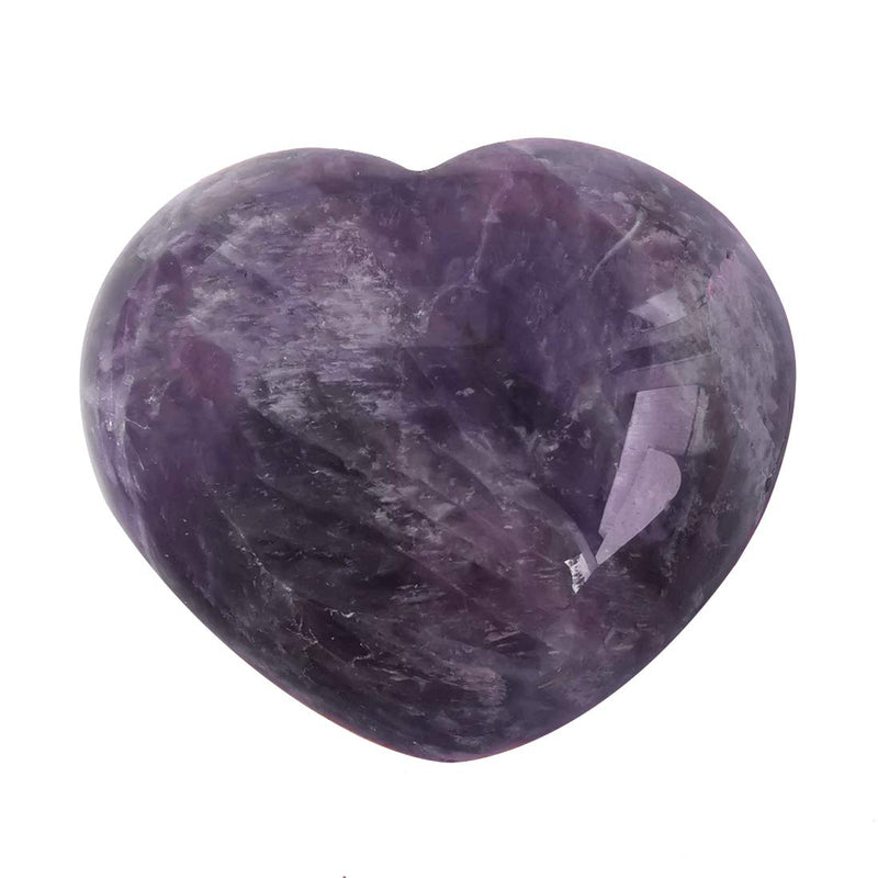 Lovionus89 Natural Amethyst Heart Love Palm Pocket Stone Healing Chakra Worry Stone(1.8 Inch) 45mm*40mm*25 - BeesActive Australia