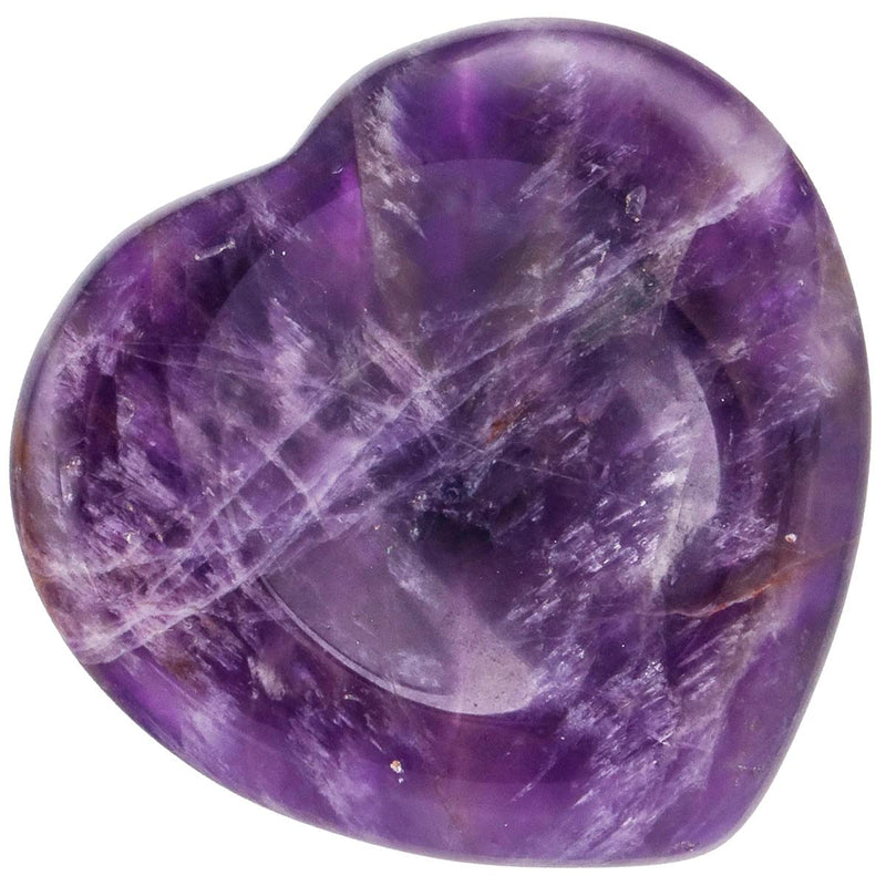Nupuyai Amethyst Heart Thumb Worry Stone, Healing Crystal Pocket Palm Stone for Anxiety Stress Relief Reiki Therapy #1-purple/Amethyst - BeesActive Australia