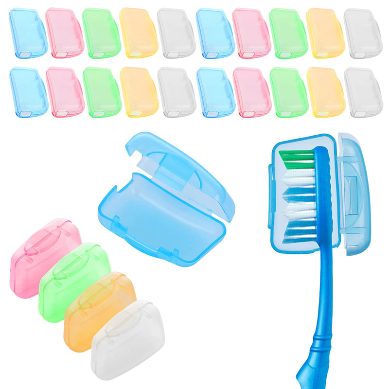 ASTER 20 Pieces Travel Toothbrush Head Covers Portable Toothbrush Cover Caps Toothbrush Head Covers for Travel, Home, Camping and School - BeesActive Australia