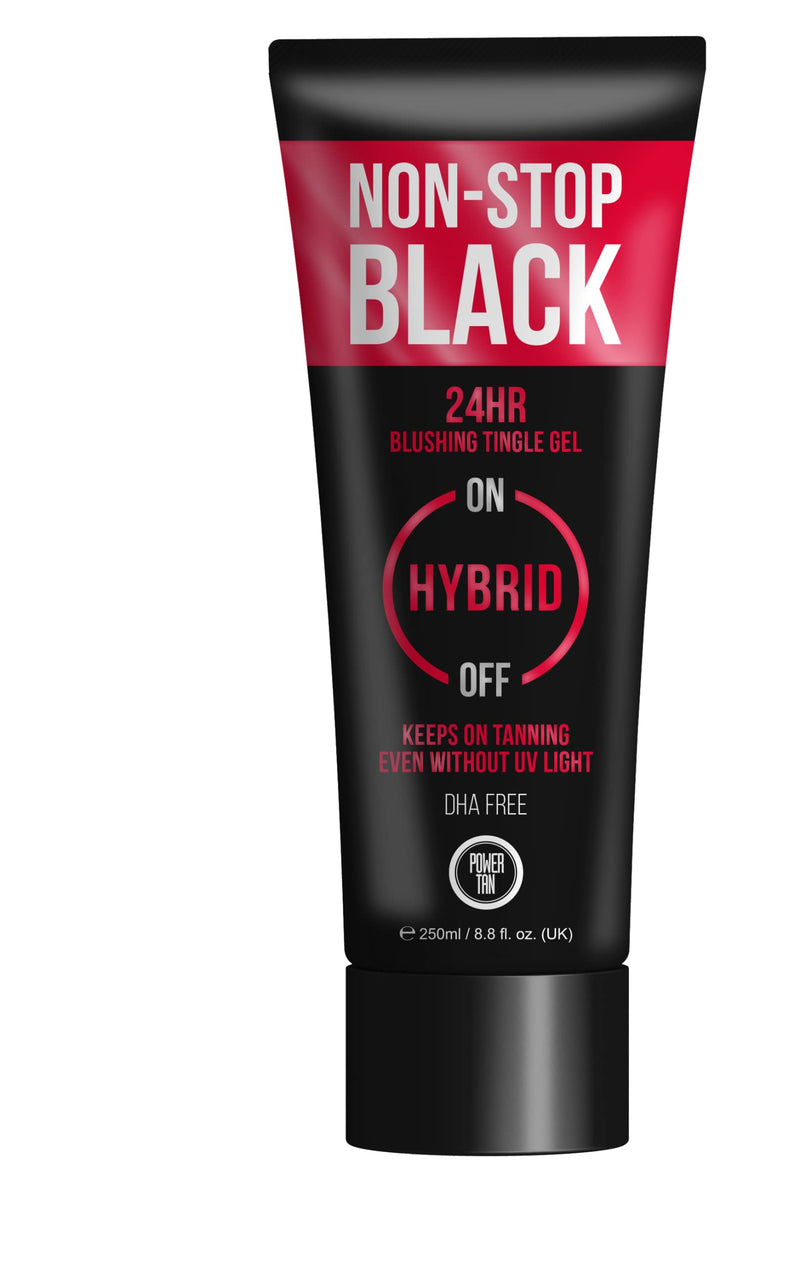 Power Tan Non-Stop Black Tingle Gelee (DHA Free) Hybrid UV Sunbed Tanning Accelerator Lotion 250ml - BeesActive Australia