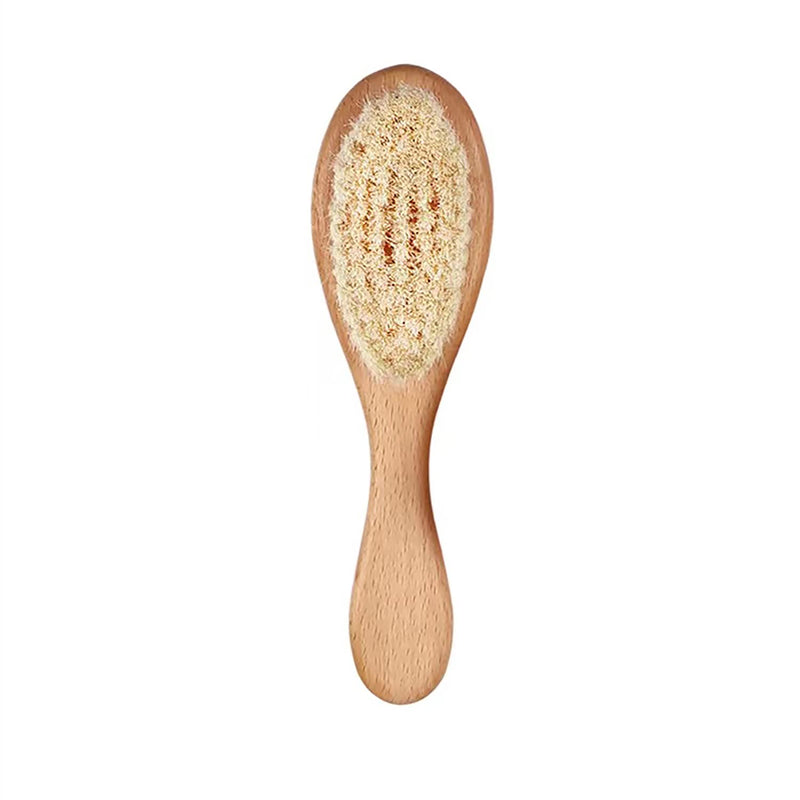 HUAYINGMEI Baby Hair Brush with Wooden Handle and Super Soft Goat Bristles for Newborns & Toddlers,Brown - BeesActive Australia