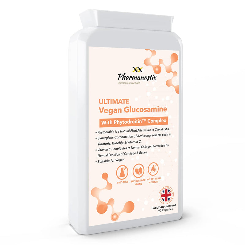 Vegan Glucosamine Phytodroitin Complex 90 Capsules - with Plant Based Chondroitin, Turmeric, Rosehip and Vitamin C to Support Cartilage and Bones - BeesActive Australia