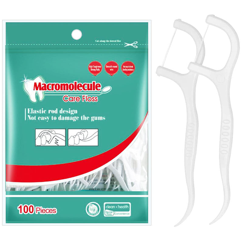 GeekerChip Dental Floss Sticks,100pcs Floss Picks,Toothpicks,Teeth Cleaning,Perfect for Family,Hotel,Travel 100 - BeesActive Australia