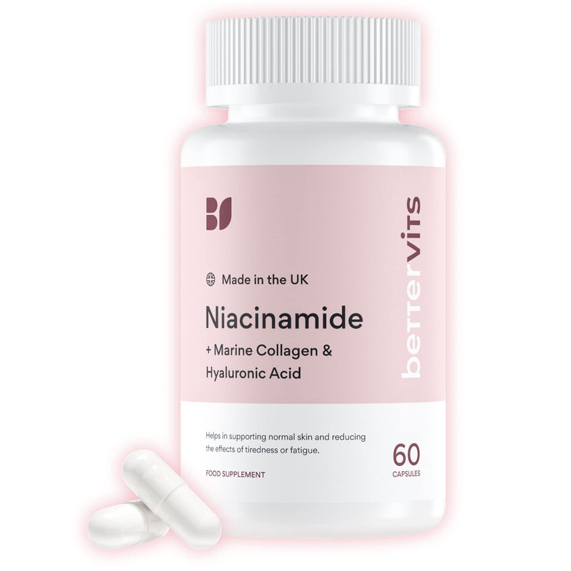 BetterVits Niacinamide Complex | Full Skin Coverage | Hair & Nails | Smooths & Hydrates | with Marine Collagen & Hyaluronic Acid - BeesActive Australia