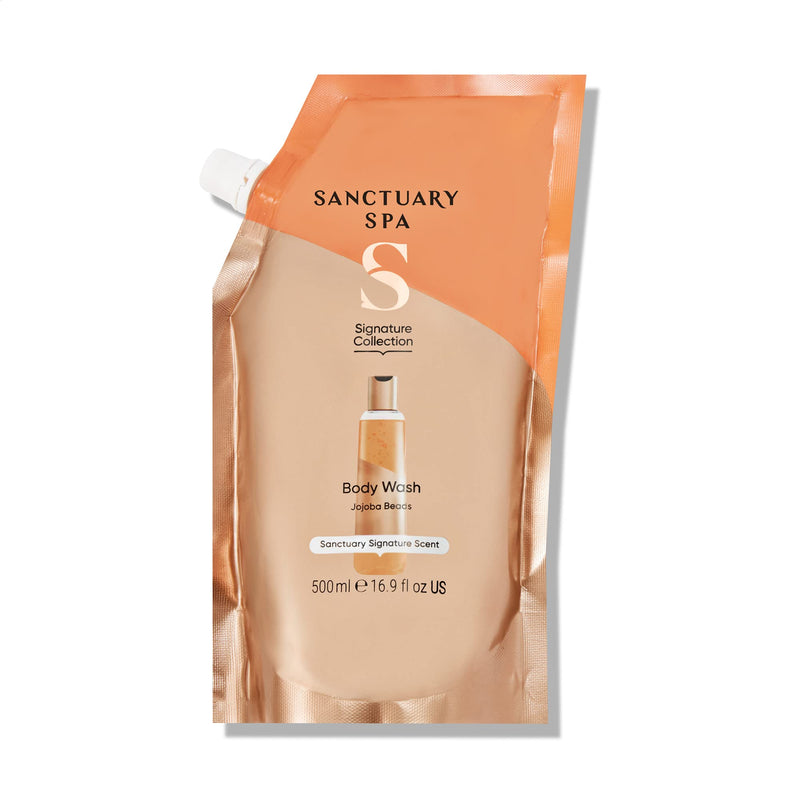 Sanctuary Spa Shower Gel Refill Pouch, No Mineral Oil, Cruelty Free, Natural & Vegan Body Wash for Women, 500ml, Orange - BeesActive Australia