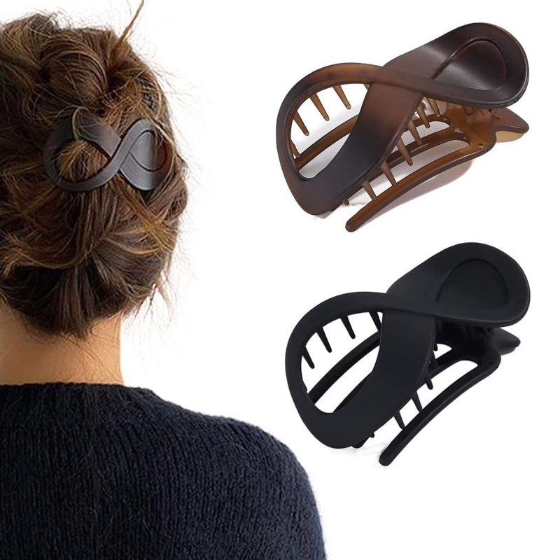Runmi Hair Claw Clips Black Large Hair Clips Hair Accessories for Women and Girls (A) A - BeesActive Australia