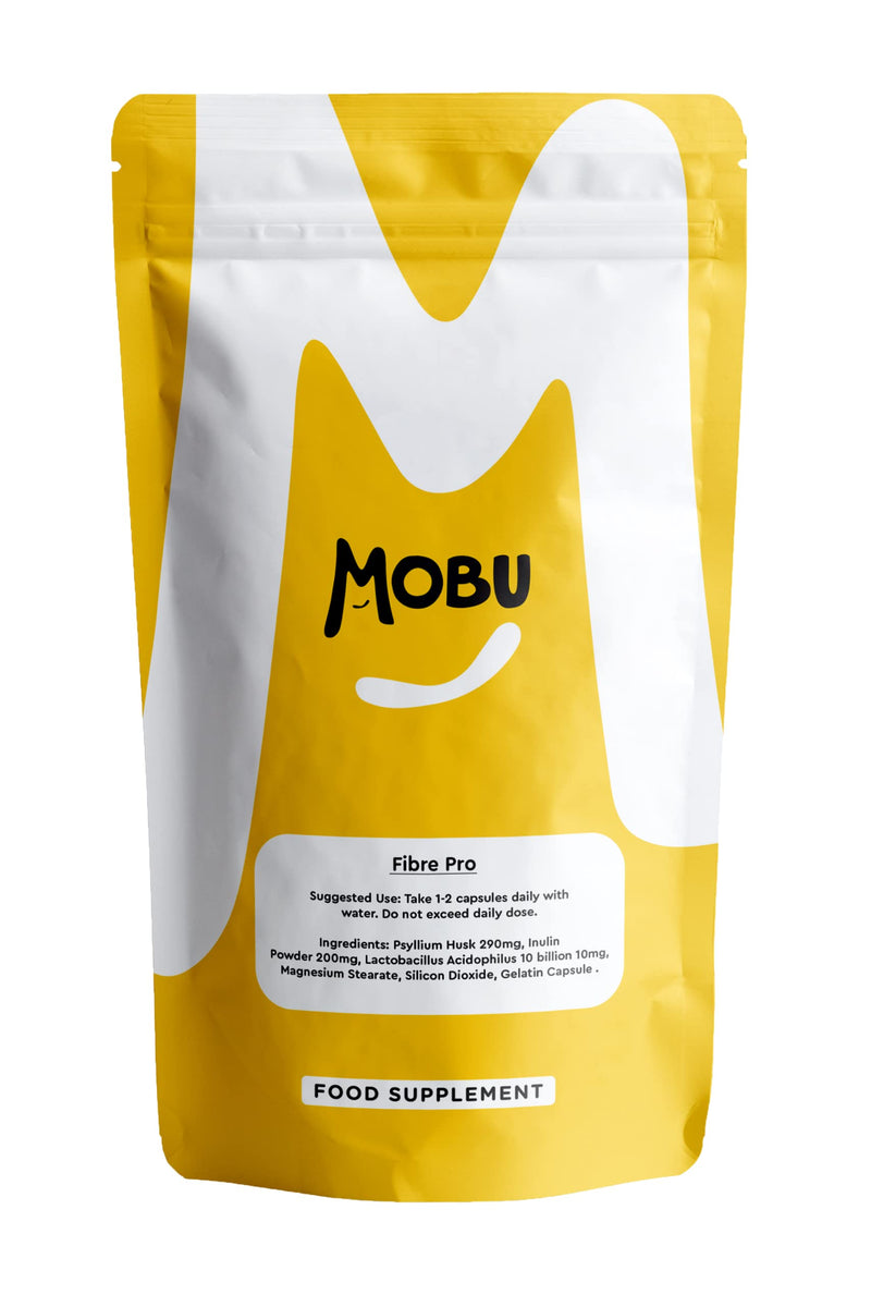 Fibre Pro 60 Capsules | Acidophilus, Inulin and Psyllium Husk Complex | Friendly Bacteria Digestion Support | UK Made | GMP Approved | MOBU - BeesActive Australia