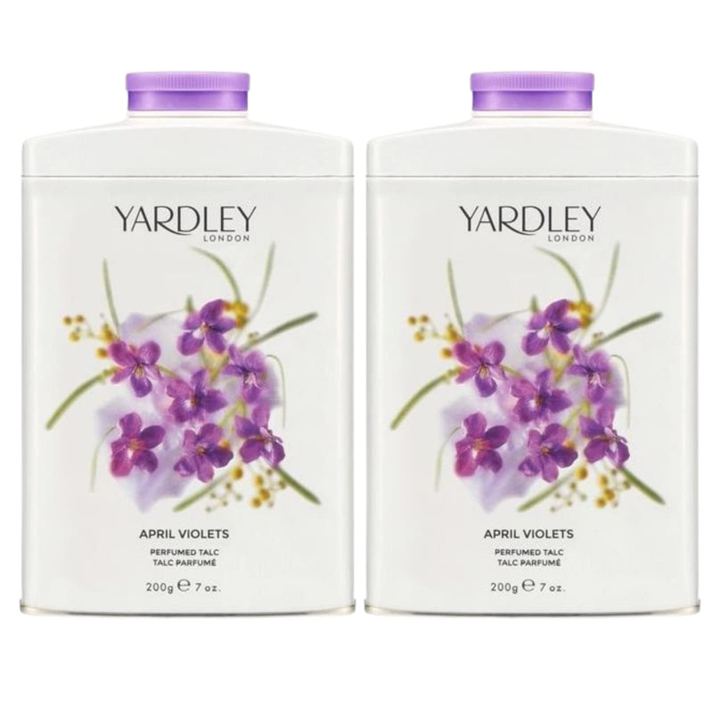 Yardley London April Violets Talc 2 Pack - Perfumed Talcum Powder for Women (2 x 200g) - BeesActive Australia