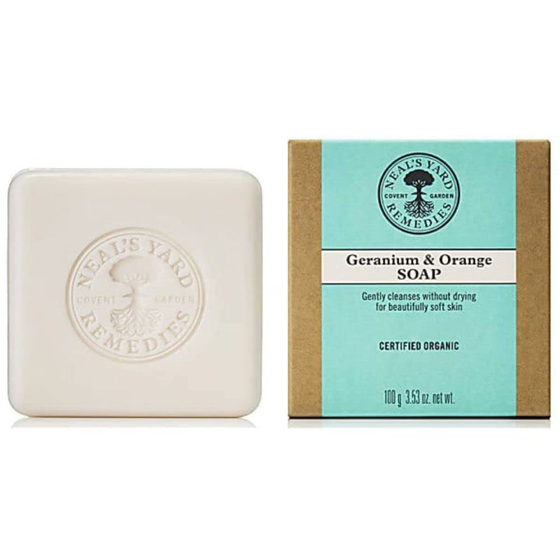 Neal’s Yard Remedies Geranium & Orange Soap | Natural & Organic Soap | Non-Drying | Palm Oil-Free Soap | 100g - BeesActive Australia