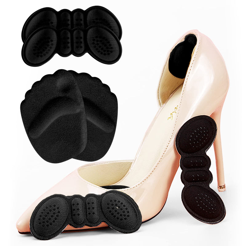High Heel Pads,Heel Grips for Ladies Shoes Too Big,Heel Grips Liners Inserts, Foot Care Kit to Prevent Blisters, Anti-Slipping Shoe Cushion Black - BeesActive Australia