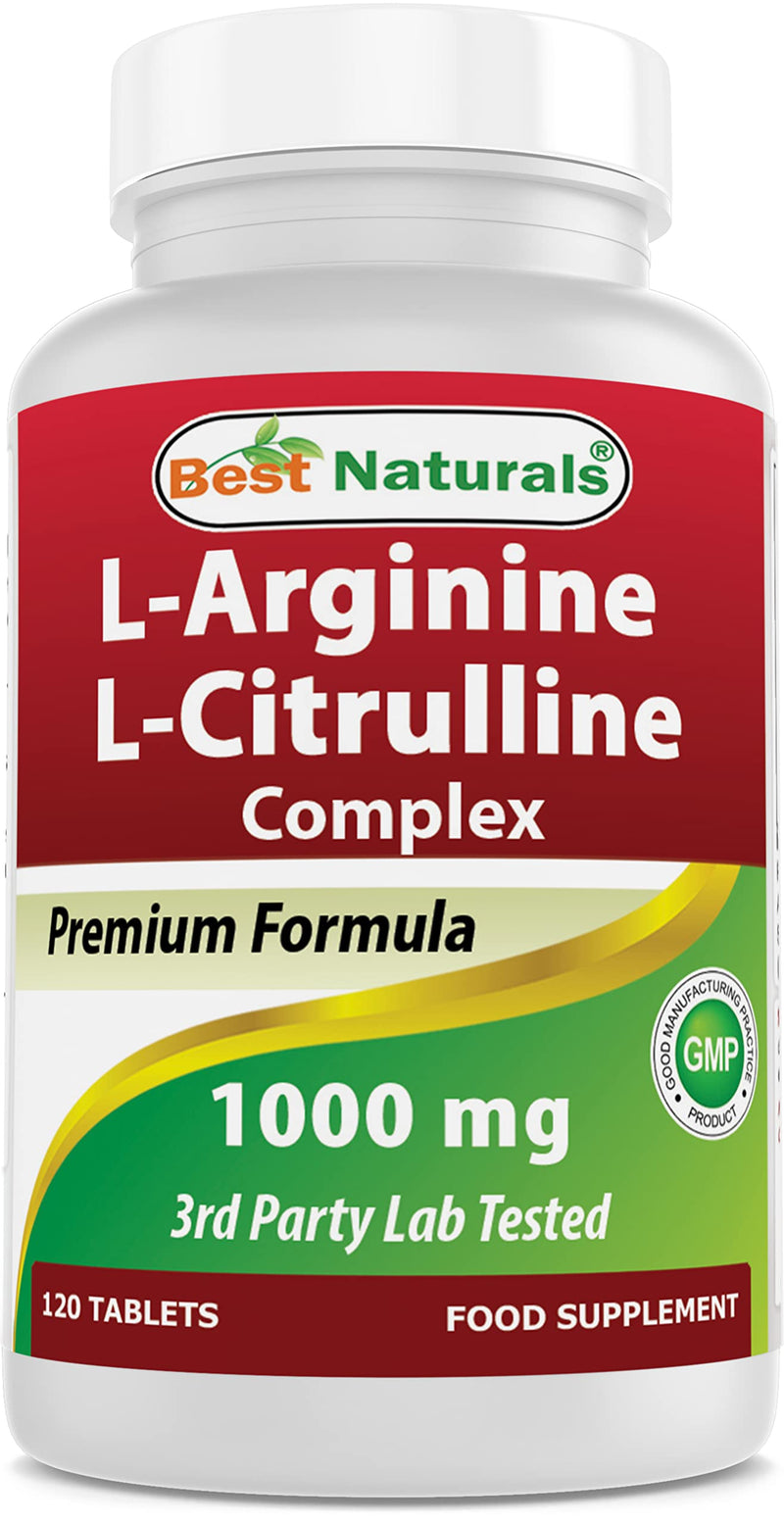 Best Naturals L-Arginine L-Citrulline Complex 1000 mg 120 Tablets (120 Count (Pack of 2)) - BeesActive Australia