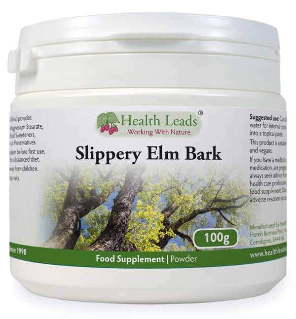 Health Leads UK Slippery Elm Powder 100g, Vegan, 100% Natural, Non-GMO & No Nasties, Made in Wales - BeesActive Australia