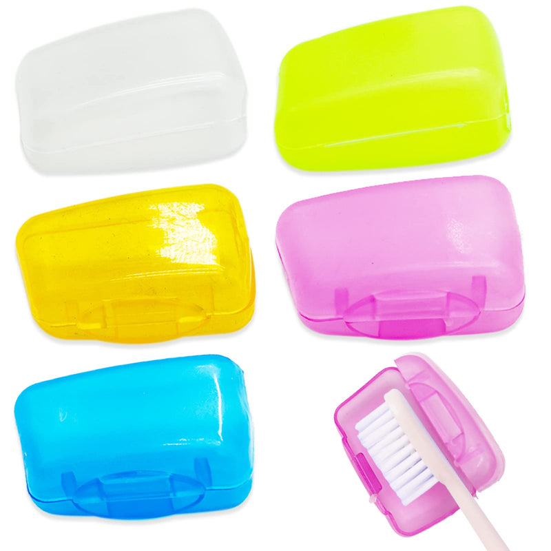 Travel Portable Toothbrush Head Covers for Home Travel Outdoor Camping Hiking Business Trip Travel Home Bathroom (5 Pack - Light Color) - BeesActive Australia