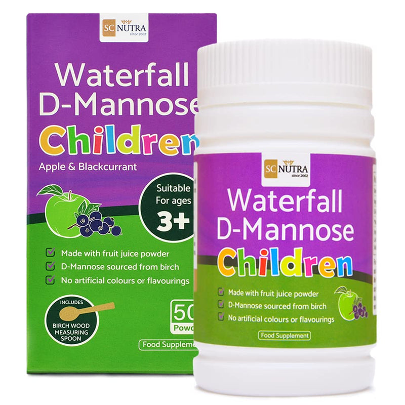 Waterfall D-Mannose Children - Apple & Blackcurrant - Infant D-Mannose - Suitable for Girls & Boys aged 3+ SC Nutra (Sweet Cures) - BeesActive Australia