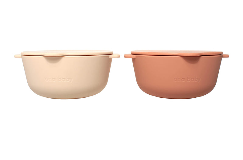 2 Pack Silicone Bowls with Lids, for Babies and Toddlers, BPA Free, Dishwasher, Microwave, and Freezer Safe - BeesActive Australia