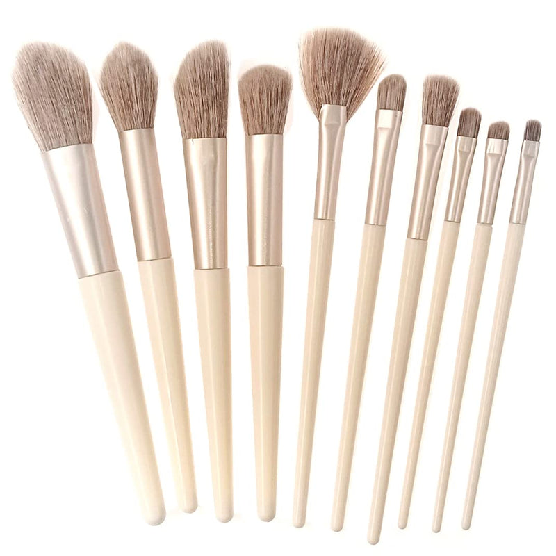 ZHIYE 10Pcs Makeup Brushes Set, White Professional Face Make-up Brush Set, Suitable for Eye Shadow, Foundation, Concealer, etc. - BeesActive Australia