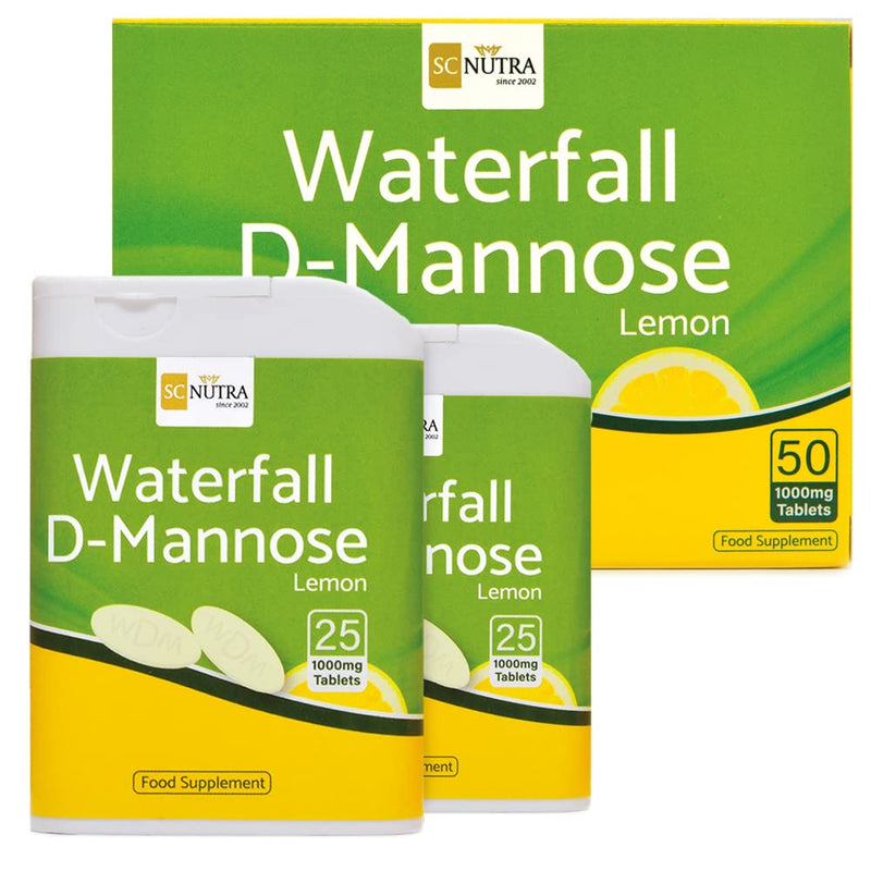 D-mannose Tablets 1000mg with Lemon Juice - Waterfall D-Mannose Chewable Tablets by SC Nutra (Sweet Cures) - BeesActive Australia