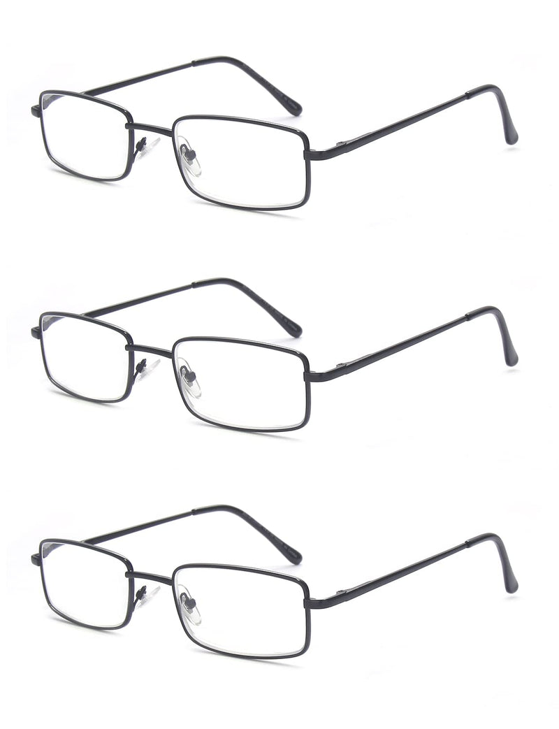 OuShiun 3-Pack Mens Reading Glasses Blue Light Blocking, Stylish Metal Frame Computer Readers for Men Anti Glare UV Fiter Eyeglasses Black 1.0 x - BeesActive Australia