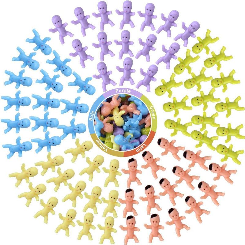 Mini Plastic Babies for Baby Shower, ice Cube Game, Party Decorations, Baby Toys (100pcs) 100pcs - BeesActive Australia