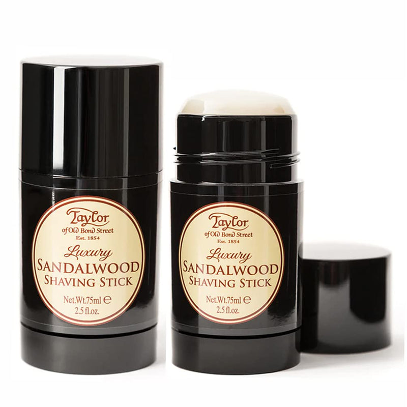 Hair Removal 2 x Taylor of Old Bond Street Shaving Stick for Men's Shave & Grooming, Sandalwood Scented Fragrance, 75ml - BeesActive Australia