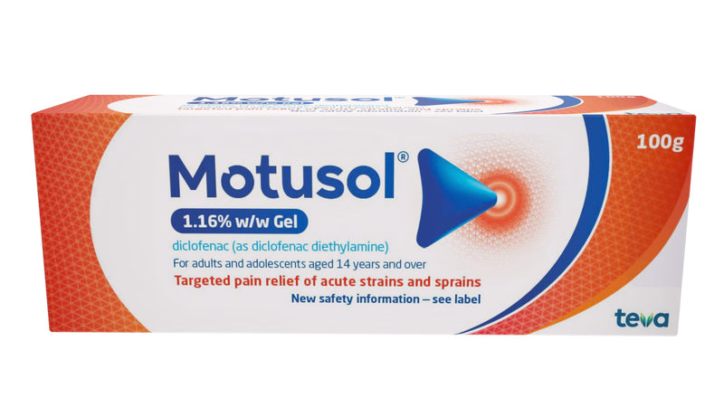 Motusol 1.16% w/w Gel 100g - Targeted Pain Relief of Joints & Muscles in Acute strains & sprains - BeesActive Australia