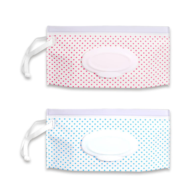2 Pcs Baby Wet Wipes Bag, Portable Flip-Top Wet Wipes Package Pouches for Traveling (Color A) Color A - BeesActive Australia