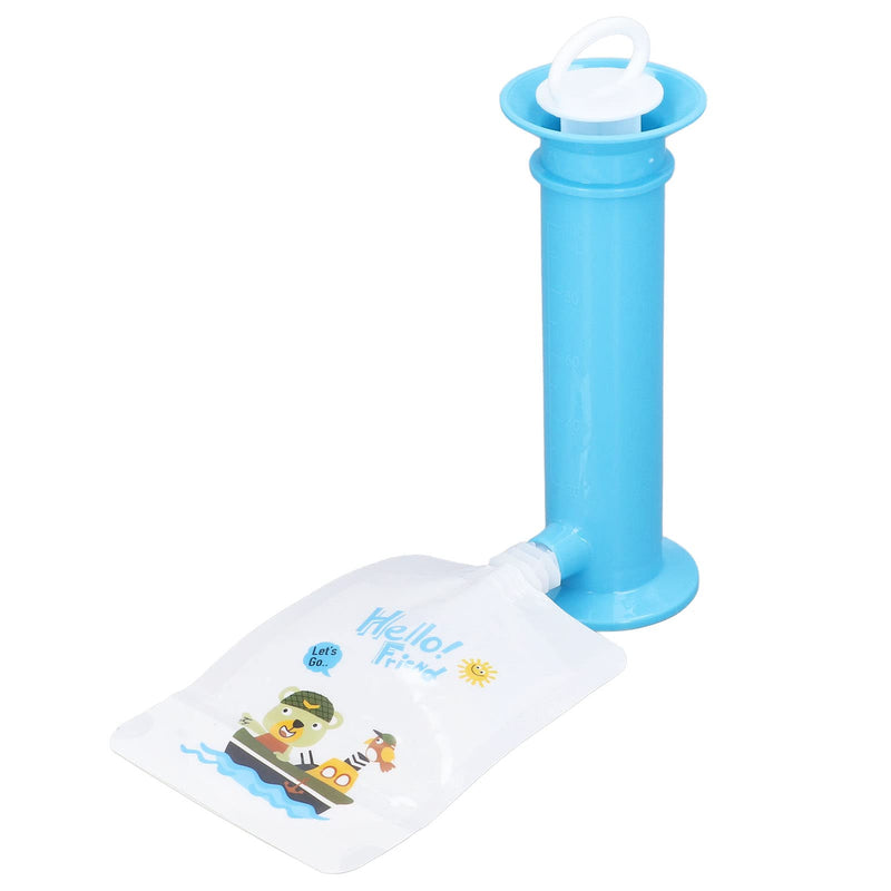 Baby Food Pouch Maker with 6 Bags, Pure Color Squeezable Fruit Squeeze Puree Filler Food Dispenser for Babies Over 6M Blue - BeesActive Australia