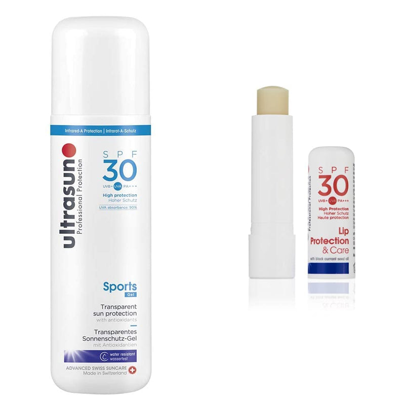 ultrasun Sports SPF 30 Transparent Sun Protection Gel, 200 ml + Lip Protection SPF30 - BeesActive Australia